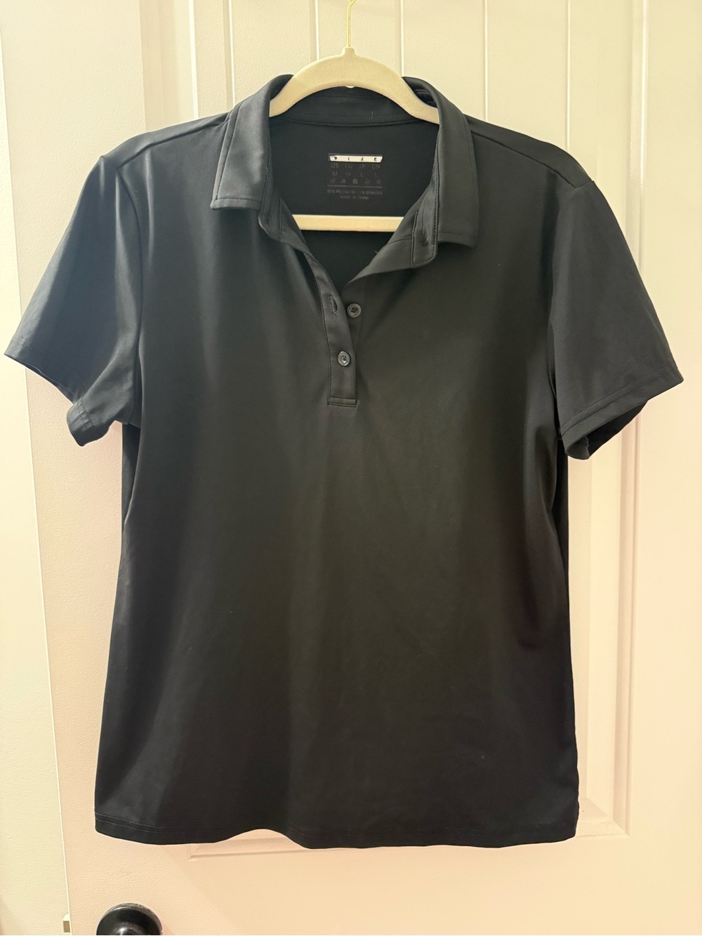 Women's Black Polo Top - Classic Short Sleeve